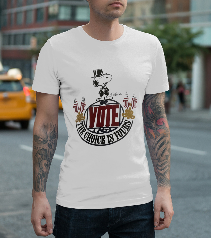 Snoopy Vote The Choice Is Yours Schulz Patriotic T-Shirt
