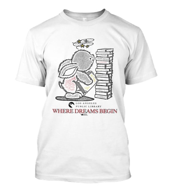 Los Angeles Public Library Where Dreams Begin Angel With Books T-Shirt