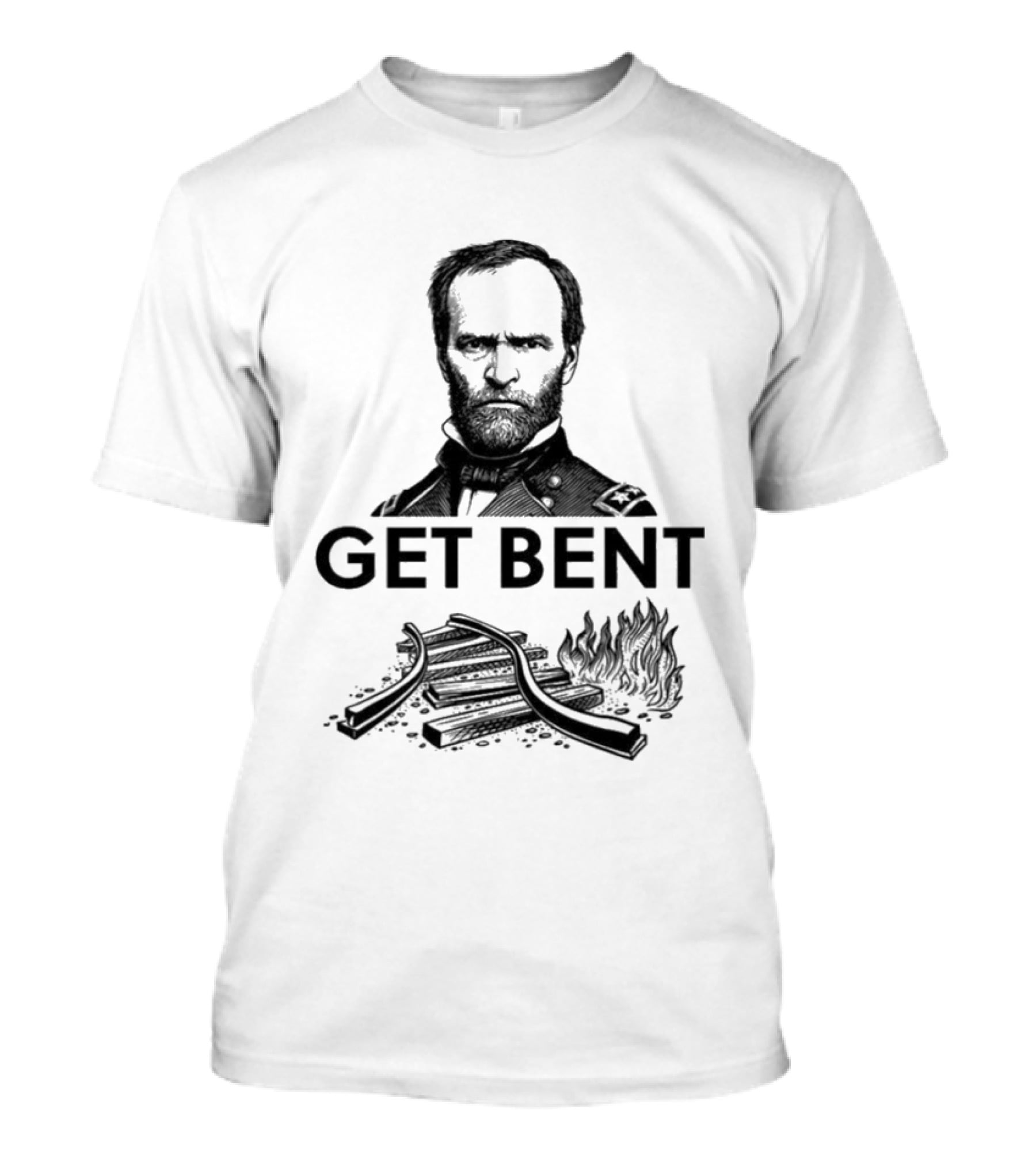 Get Bent Sherman's Neckties Bent Railroad Tracks T-Shirt