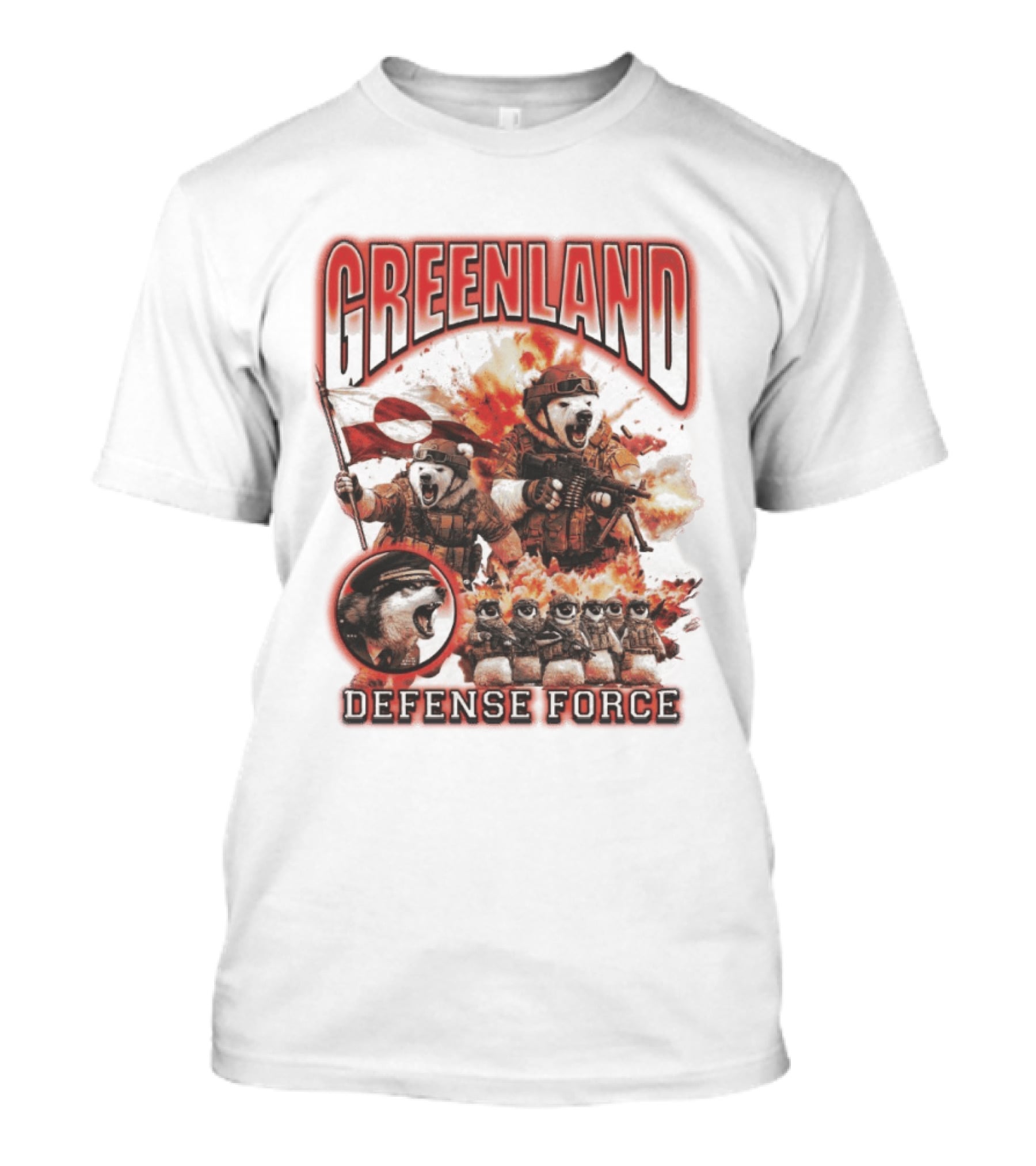 Greenland Defense Force Polar Bears Explosions Strategy T-Shirt