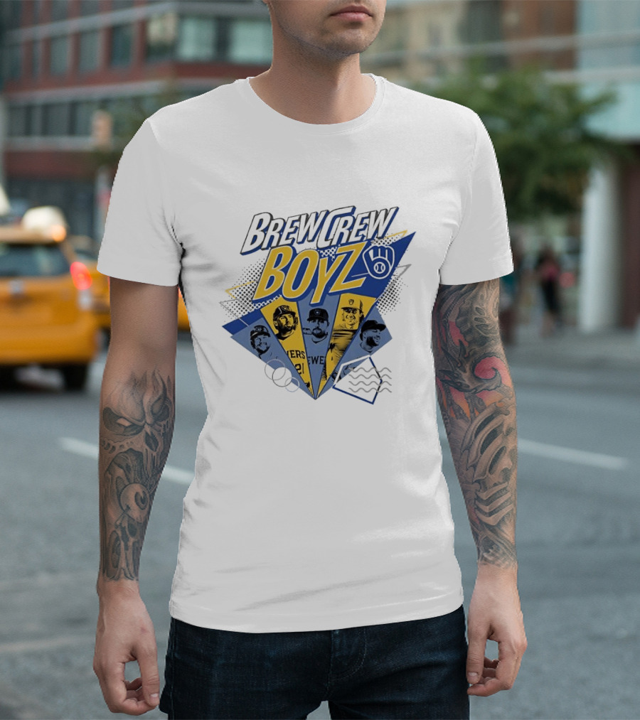 Milwaukee Brewers Brew Crew Boyz MLB Team Players Collage T-Shirt
