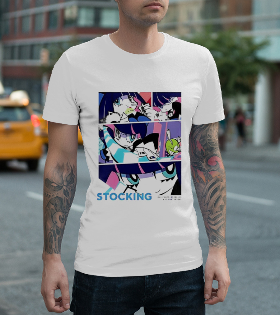 Panty & Stocking With Garterbelt Anime Stocking Anarchy Comic Strip T-Shirt