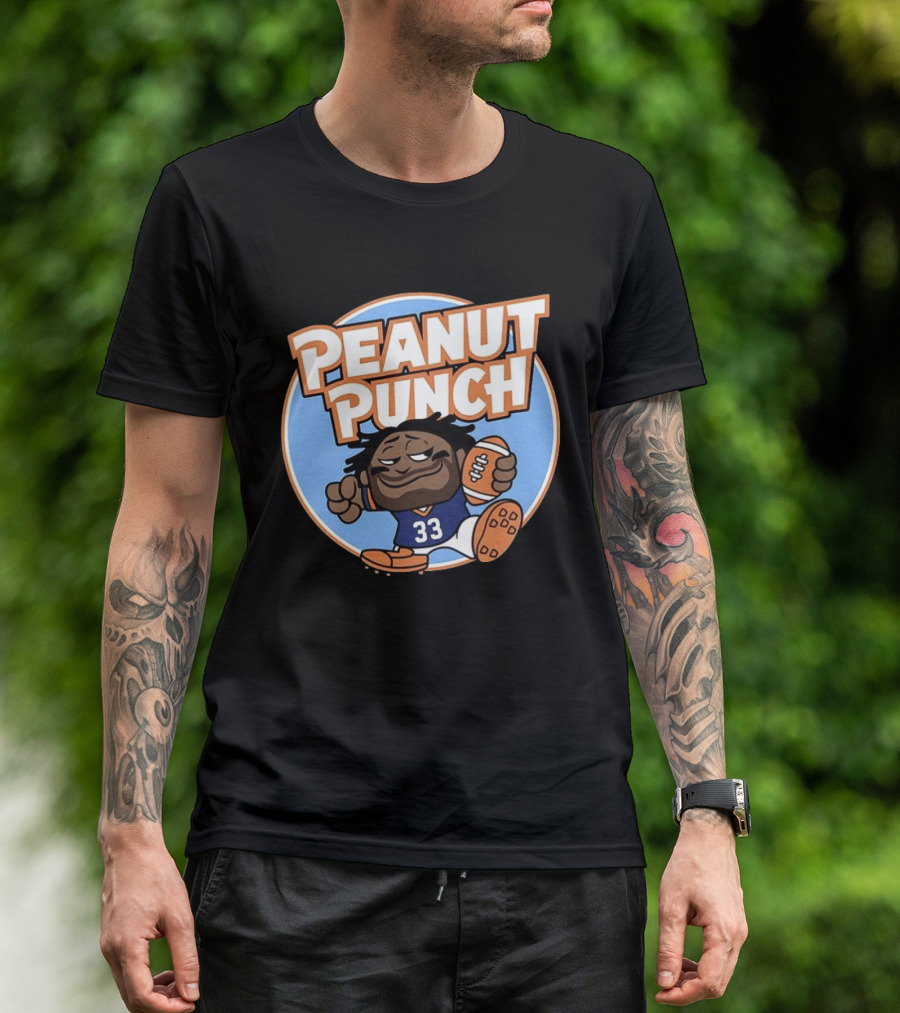 Peanut Punch Charles Tillman Chicago Bears Number 33 Cartoon T-Shirt