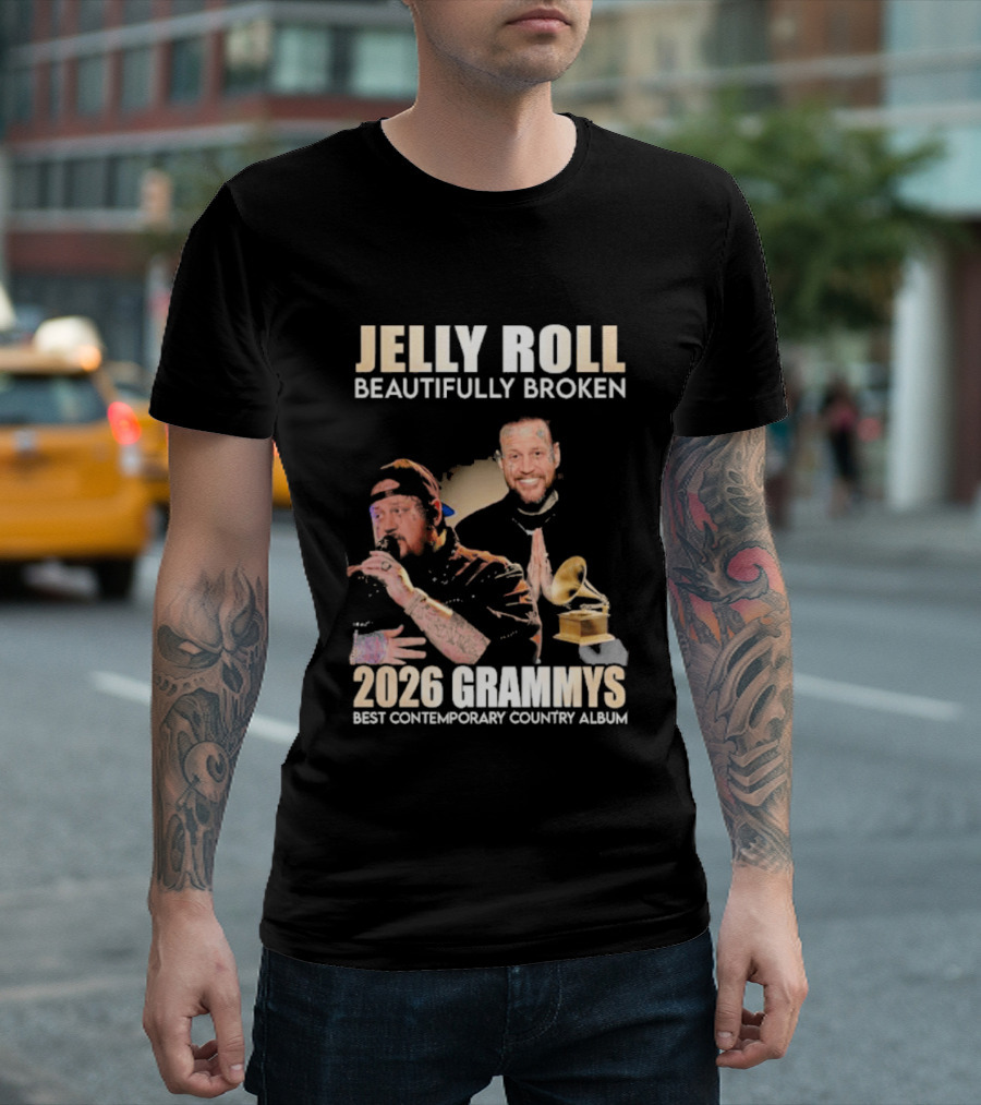 Jelly Roll Beautifully Broken 2026 Grammys Best Contemporary Country Album T-Shirt