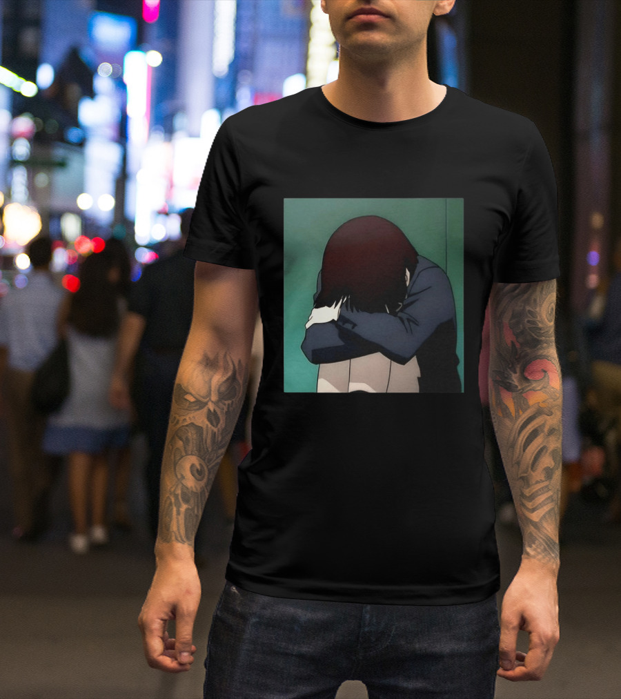 Lain Iwakura Sad Girl In Serial Experiments Lain Anime Iconic Scene T-Shirt
