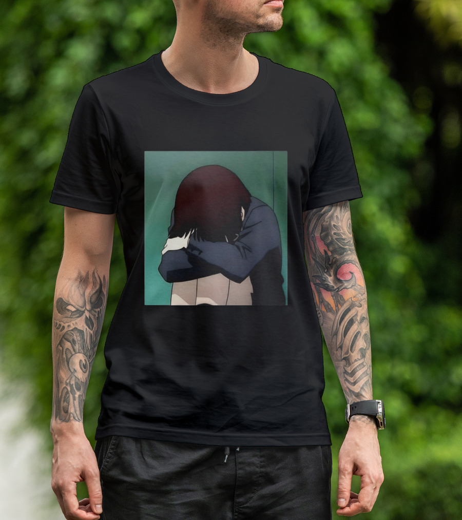 Lain Iwakura Sad Girl In Serial Experiments Lain Anime Iconic Scene T-Shirt