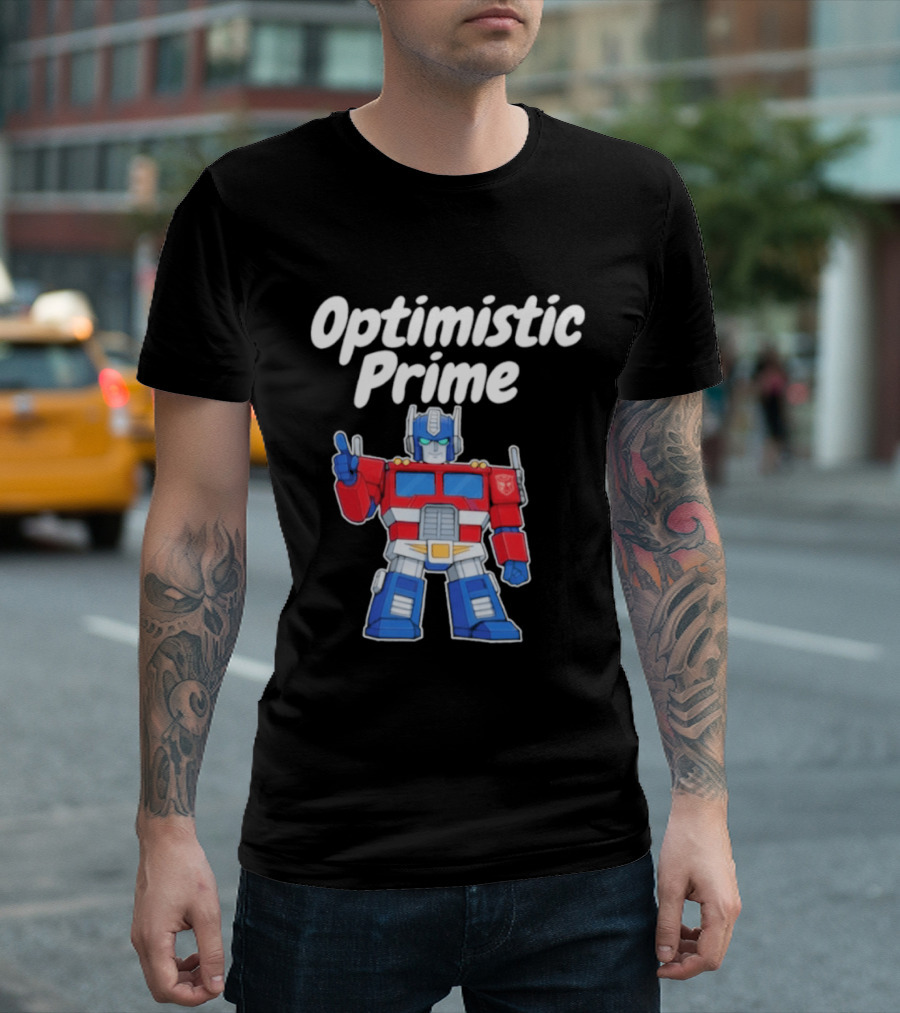 Optimistic Prime Robot Character Thumbs Up T-Shirt