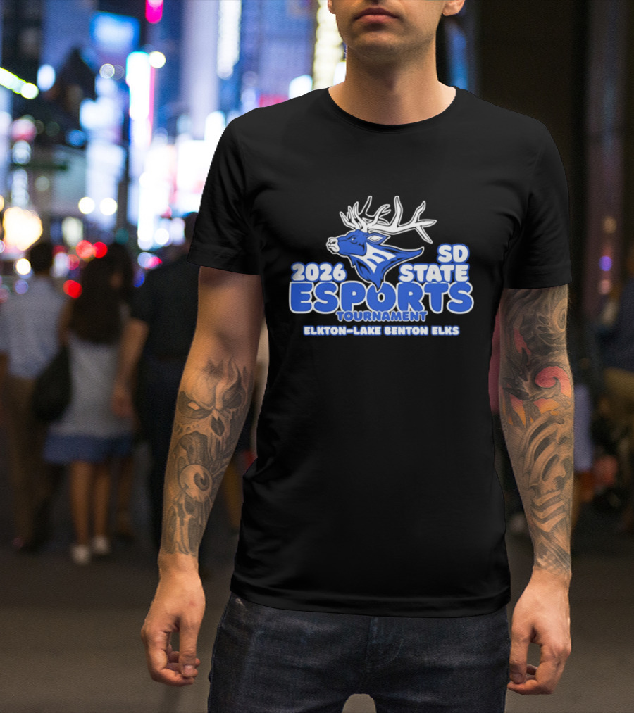 2026 SD State Esports Tournament Elkton Lake Benton Elks Elk Head T-Shirt
