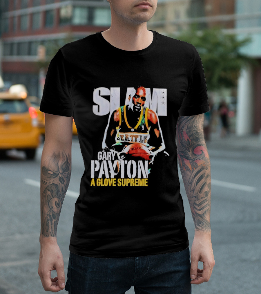 Gary Payton Slam A Glove Supreme 90s Basketball T-Shirt