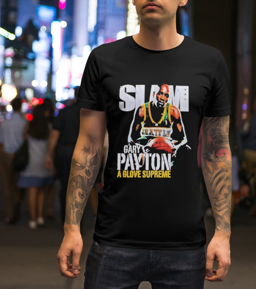 Gary Payton Slam A Glove Supreme 90s Basketball T-Shirt