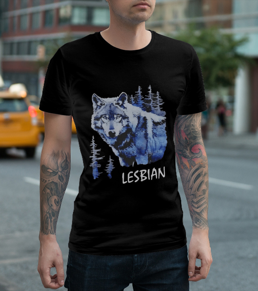 Wolf Lesbian Blue Forest T-Shirt