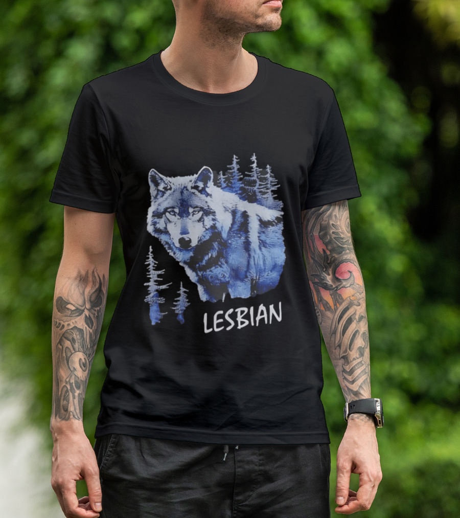 Wolf Lesbian Blue Forest T-Shirt