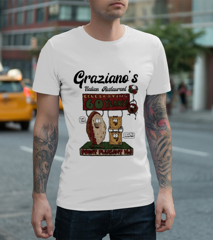 Graziano's Italian Restaurant Celebrating 60 Years Point Pleasant NJ Landmark Event T-Shirt