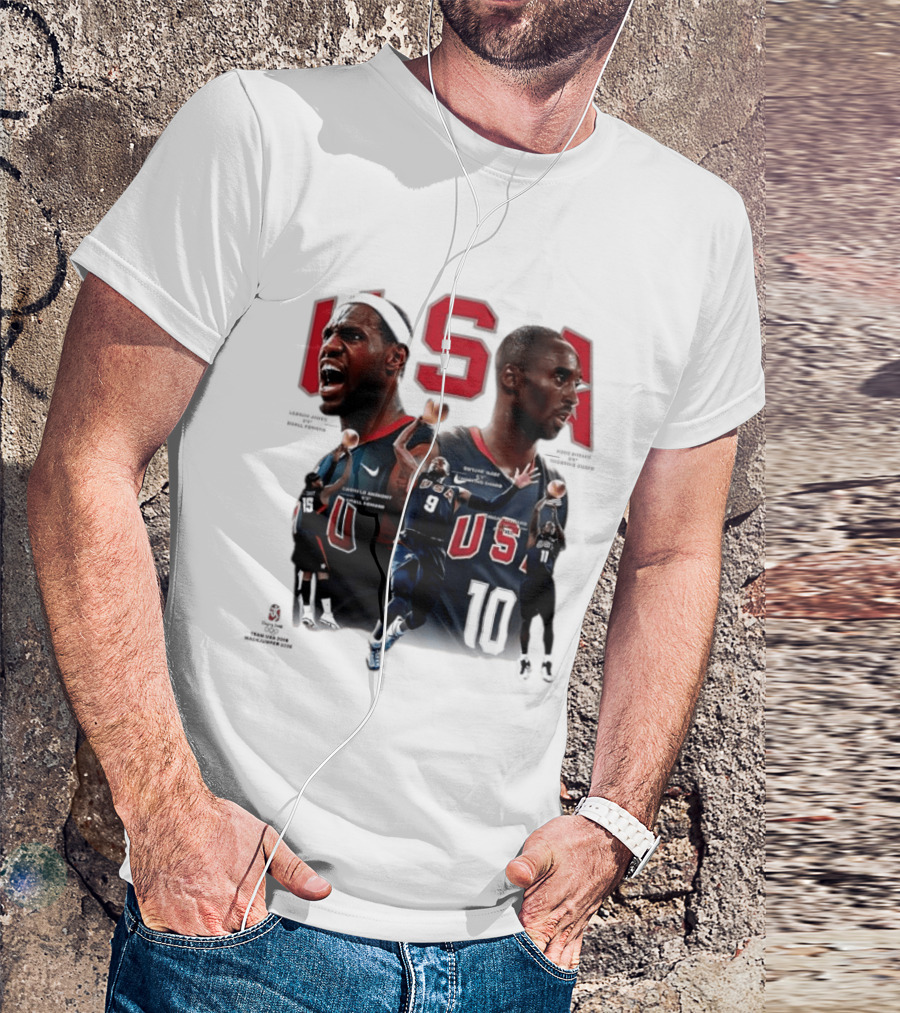 Kobe Bryant LeBron James Dwyane Wade Carmelo Anthony USA Basketball Redeem Team T-Shirt