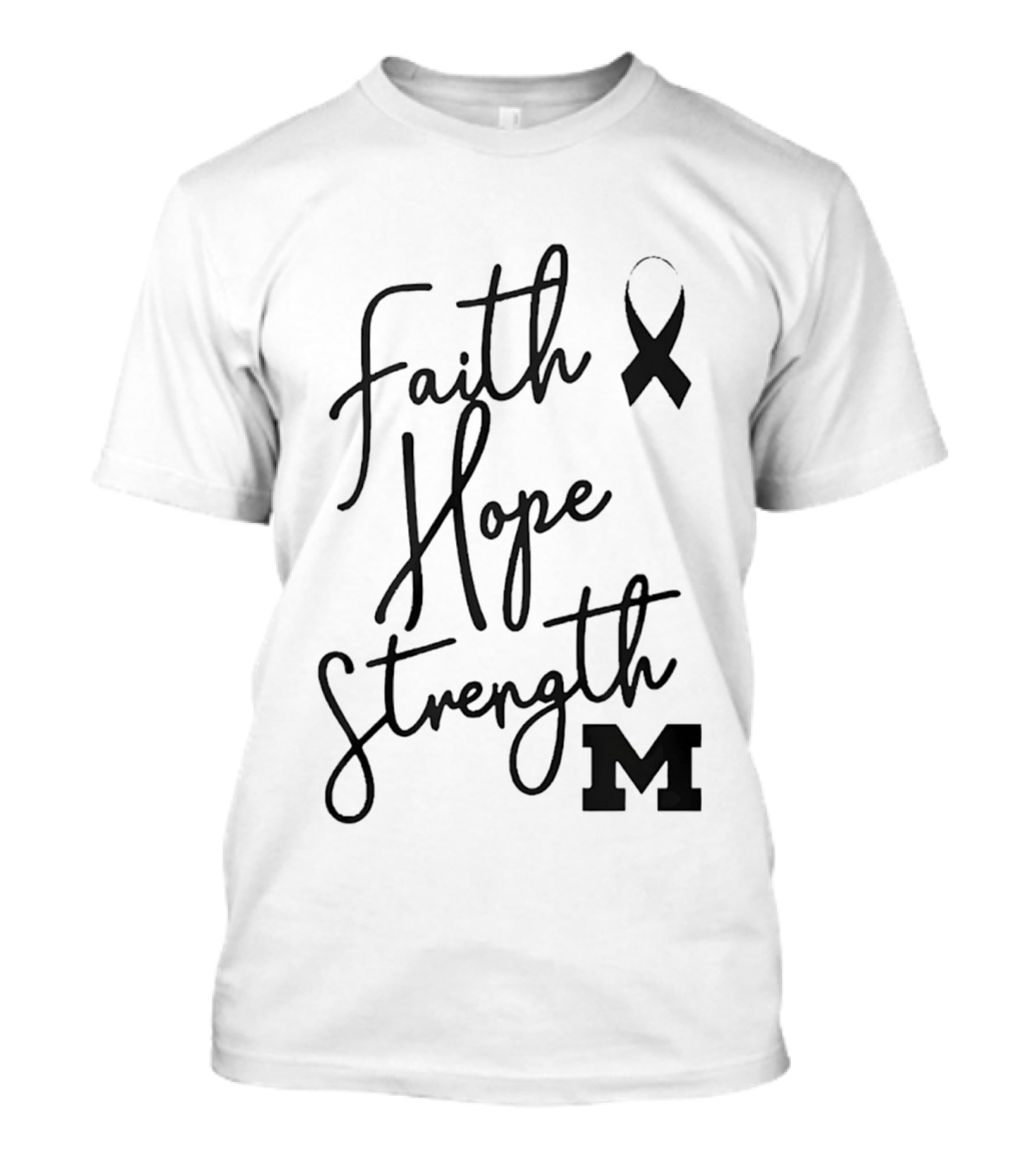 Faith Hope Strength Ribbon M T-Shirt