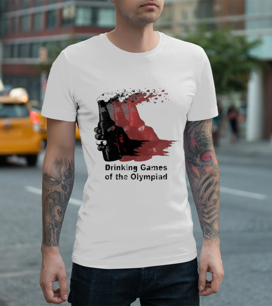 Drinking Games Of The Olympiad Pixelated Beer Splash T-Shirt