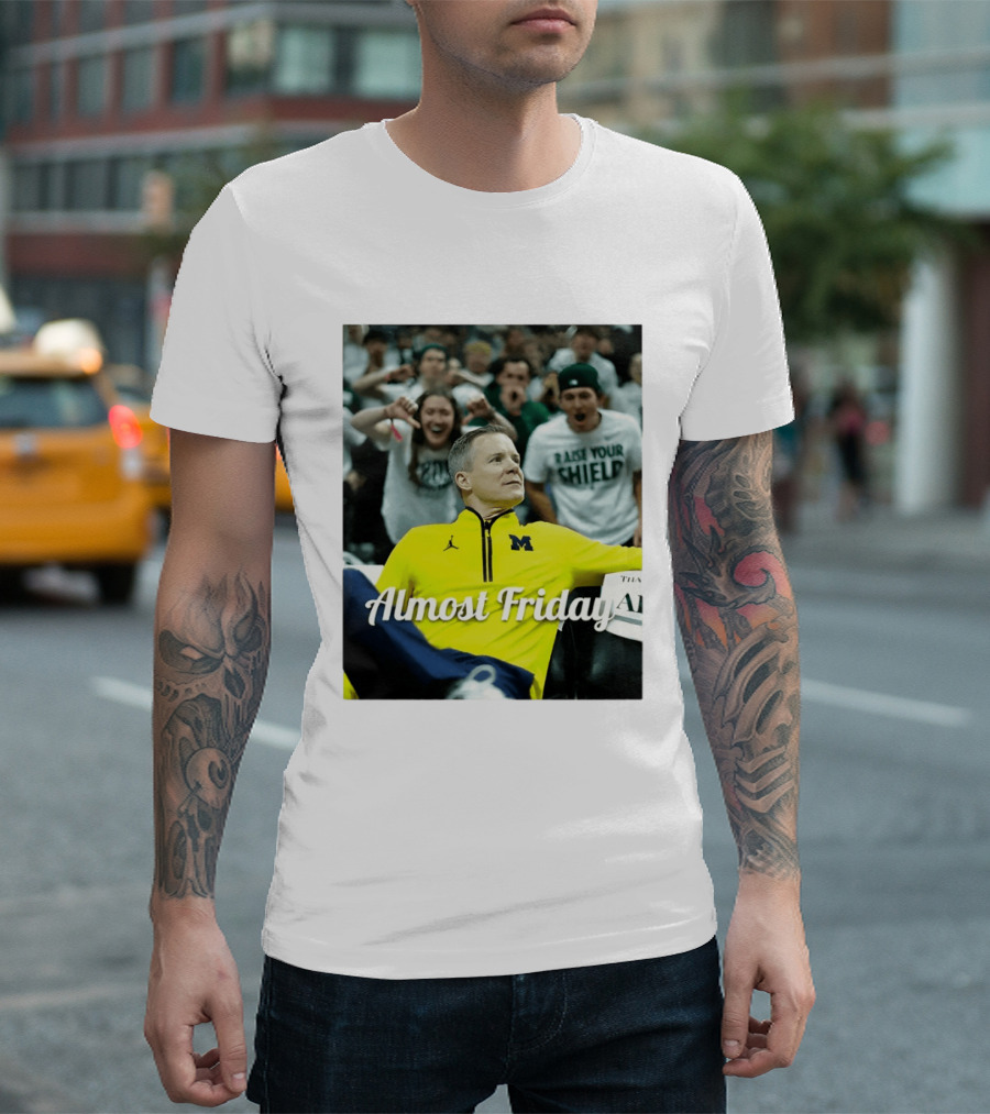 Michigan Wolverines Basketball Dusty May Almost Friday 2026 T-Shirt