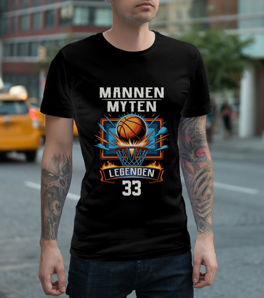 Mannen Myten Legenden Basketball 33 Explosive Slam Dunk T-Shirt