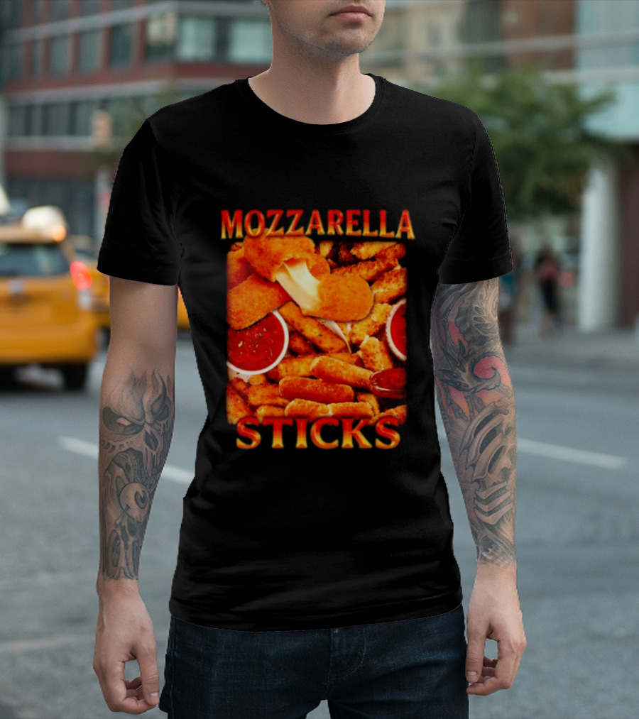 Mozzarella Sticks Gooey Cheese And Marinara Snack T-Shirt