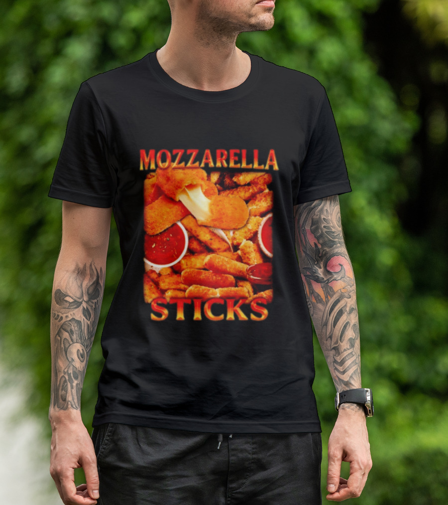 Mozzarella Sticks Gooey Cheese And Marinara Snack T-Shirt