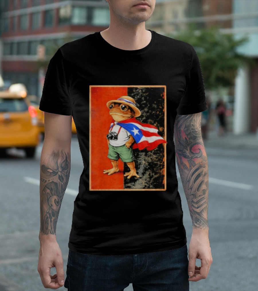 Coqui Frog Boricua Puerto Rican Flag Taino Heritage T-Shirt