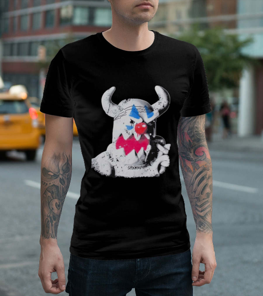 Spooky Vameee Monster Graffiti Style With Horns And Clown Features T-Shirt