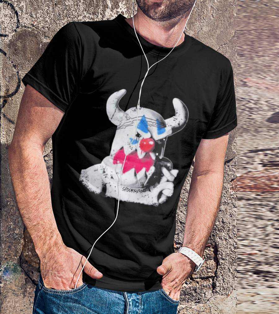 Spooky Vameee Monster Graffiti Style With Horns And Clown Features T-Shirt