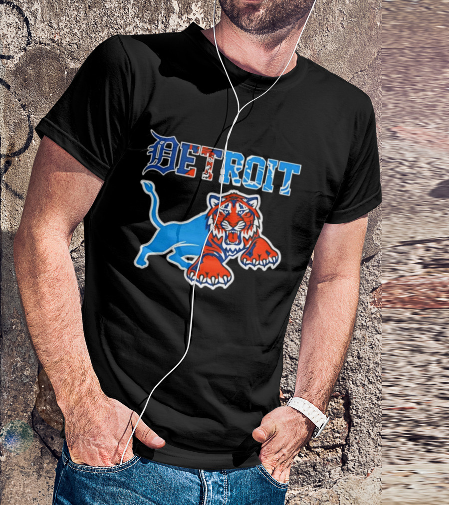 Detroit Tigers Lions Collaboration Fan Gear T-Shirt