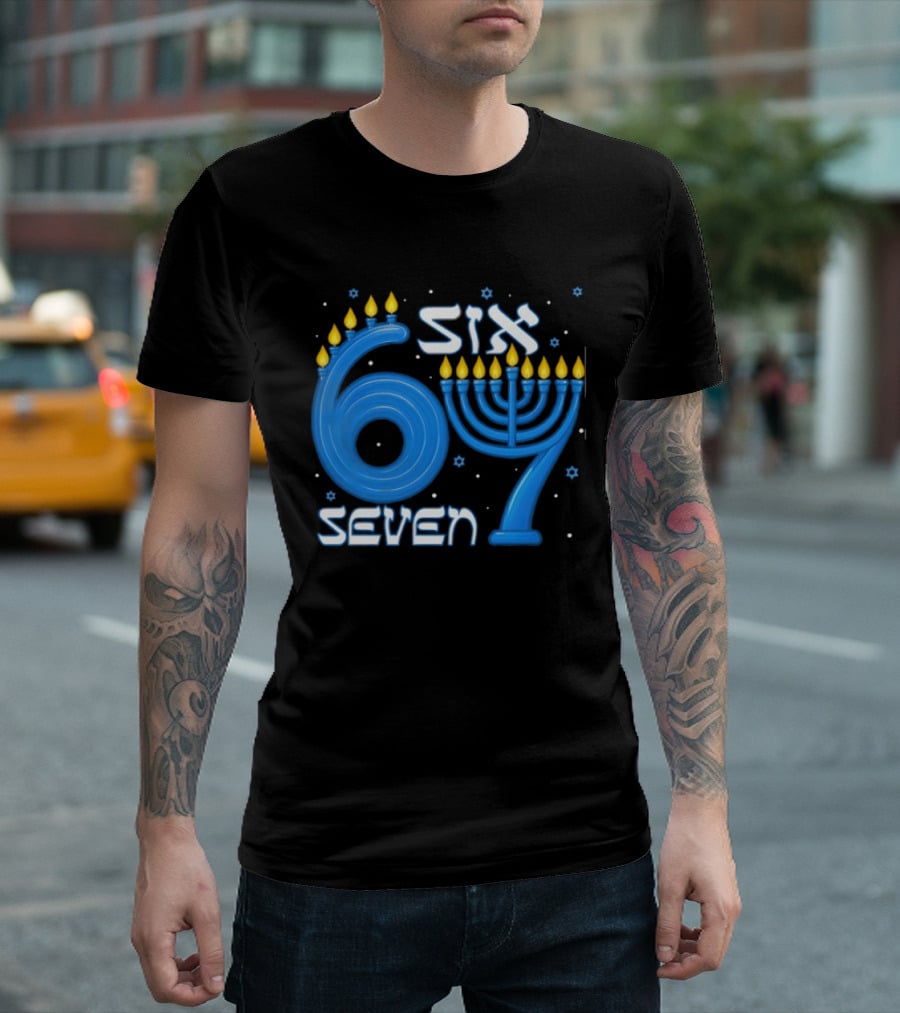 Hanukkah Menorah Six 7 Celebration T-Shirt