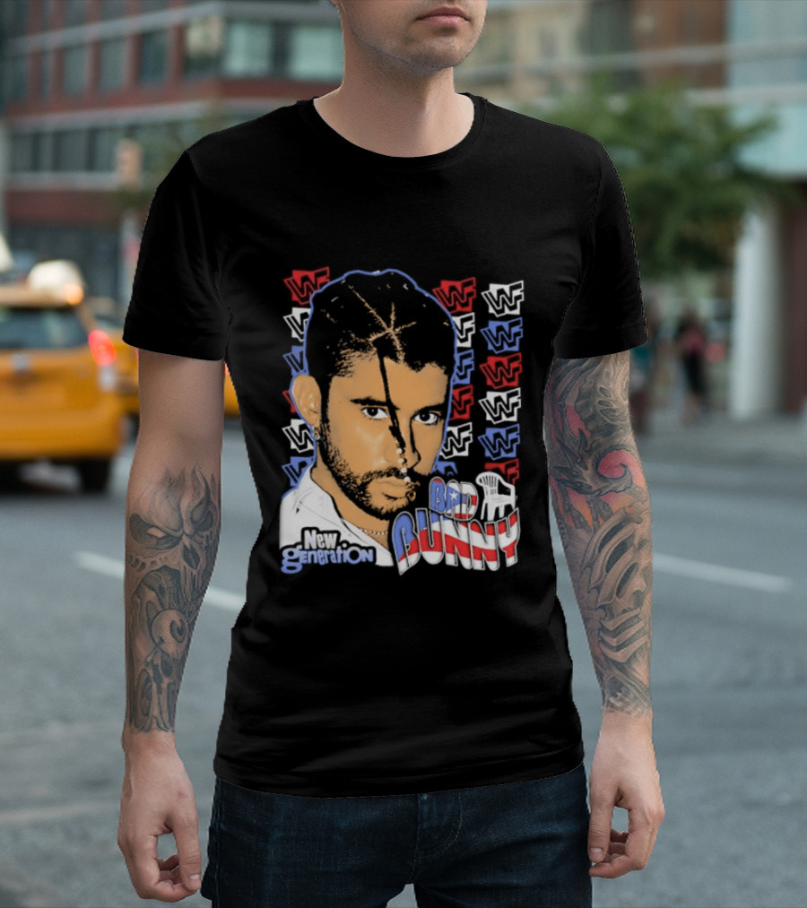 WWE Bad Bunny WWF New Generation Iconic Superstar T-Shirt