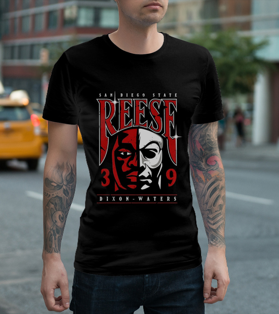 San Diego State Reese Dixon Waters 39 Bicolor Face T-Shirt