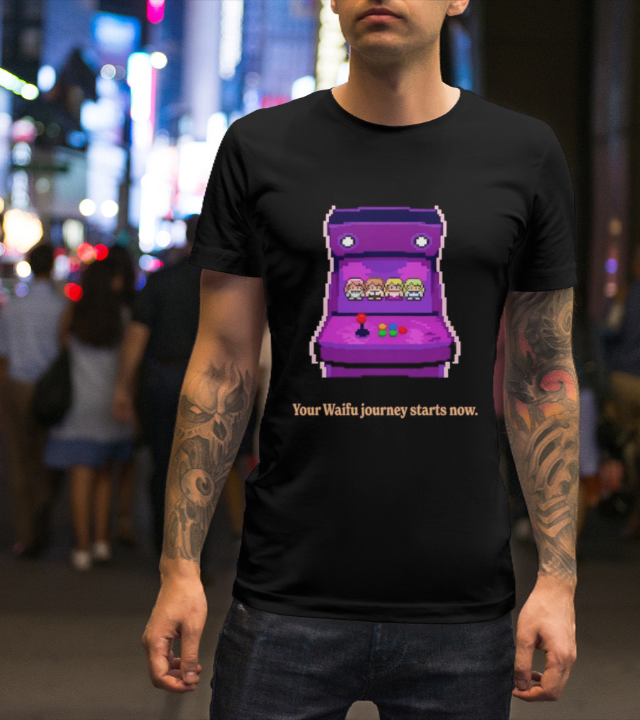 Arcade Adventure Your Waifu Journey Starts Now Game T-Shirt