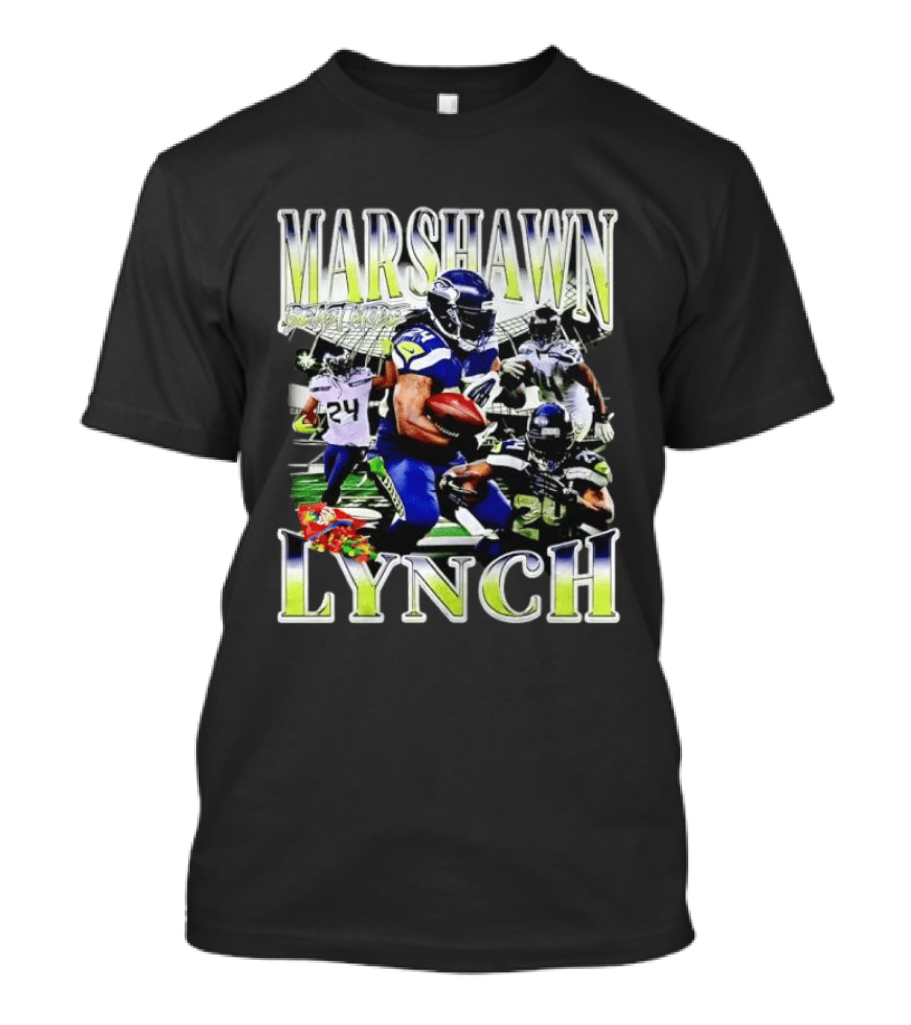 Marshawn Lynch Seattle Seahawks Football Star Running Back Legends T-Shirt