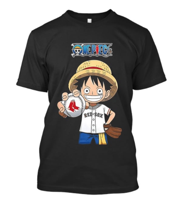 One Piece Boston Red Sox 2026 Luffy Baseball Collab T-Shirt