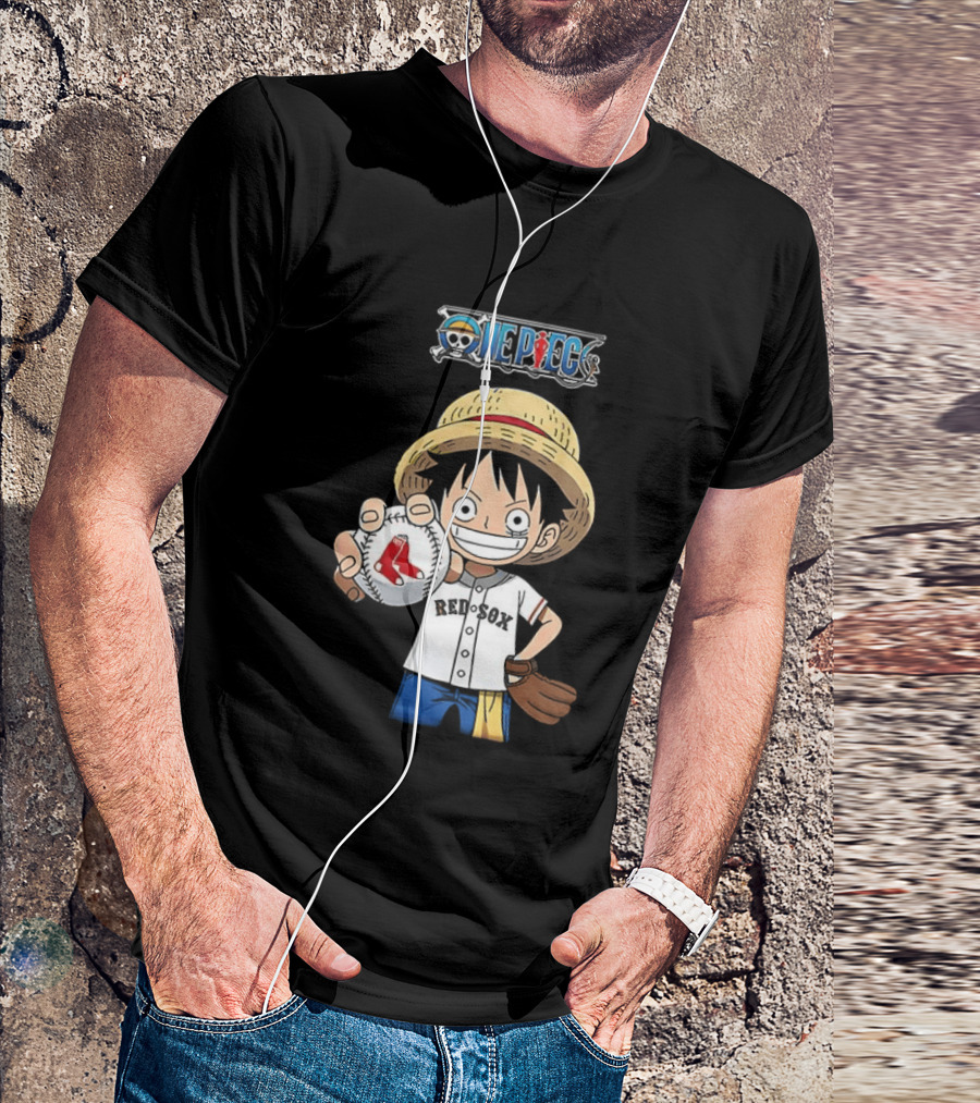 One Piece Boston Red Sox 2026 Luffy Baseball Collab T-Shirt