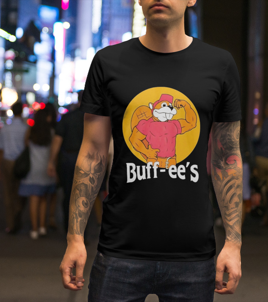 Buff Ee's Muscular Beaver Cartoon T-Shirt