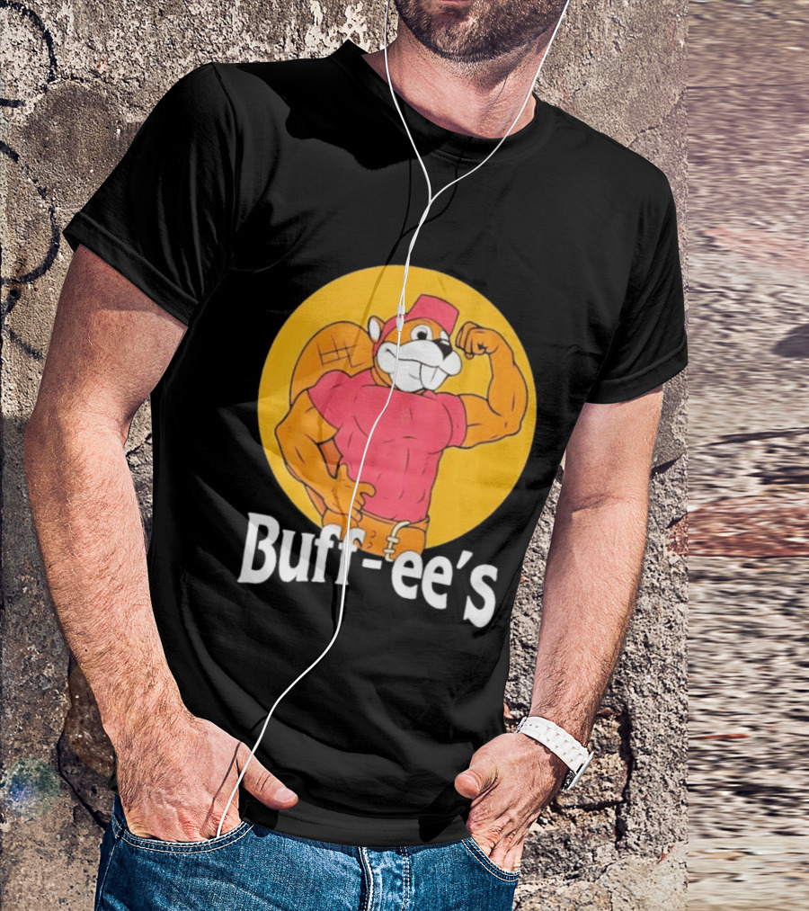 Buff Ee's Muscular Beaver Cartoon T-Shirt