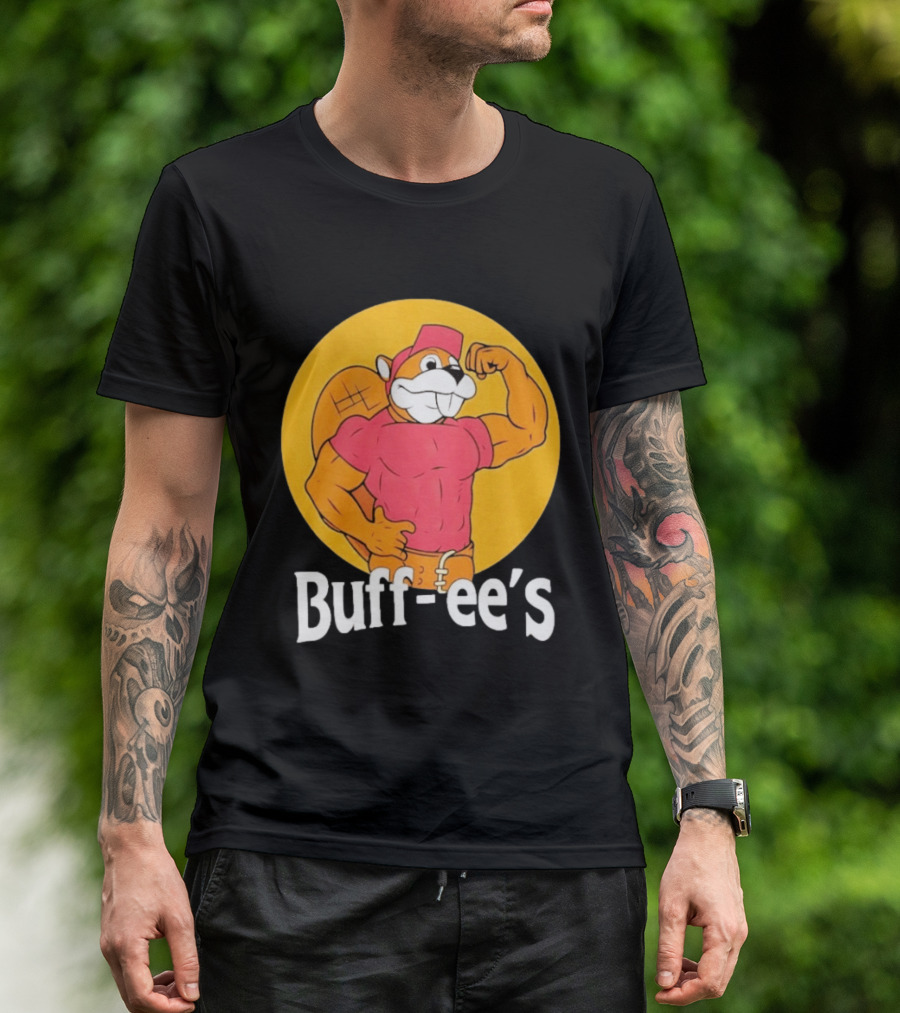 Buff Ee's Muscular Beaver Cartoon T-Shirt