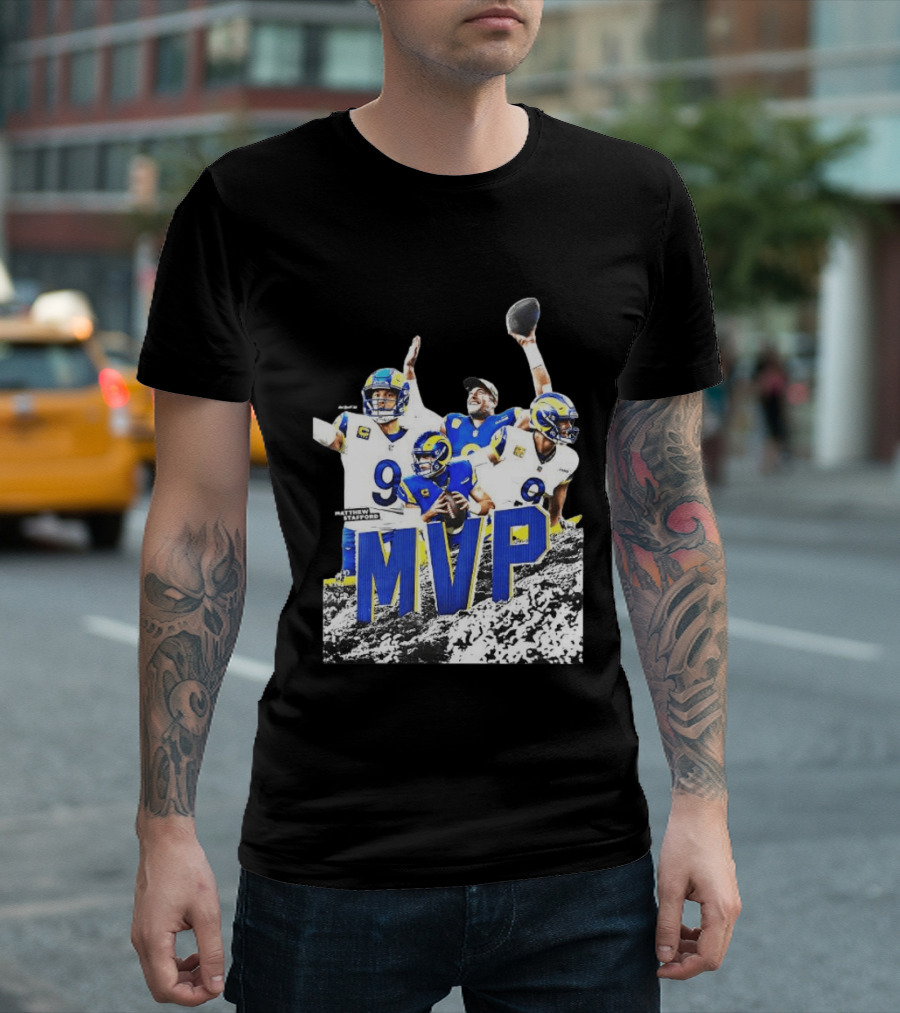 Matthew Stafford Los Angeles Rams MVP 2025 Number 9 Football T-Shirt