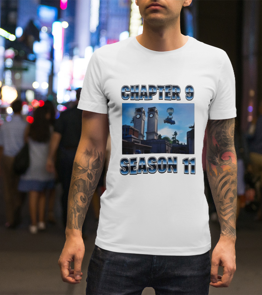 Chapter 9 Season 11 Tower Scene Floating Bus T-Shirt