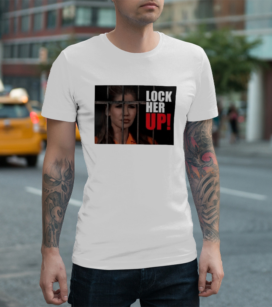 Lock Her Up Kristi Noem Bars Orange Jump Suit T-Shirt