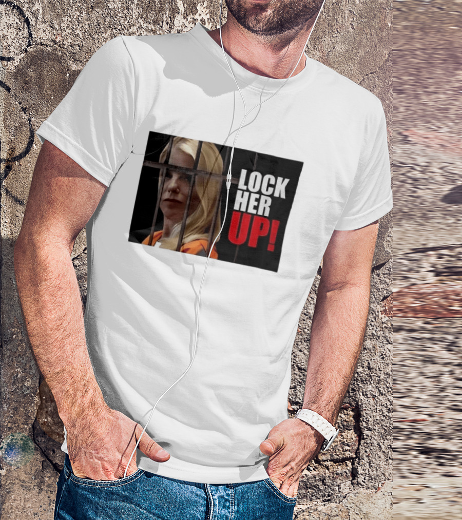 Pam Bondi Lock Her Up Prison Bars Image T-Shirt