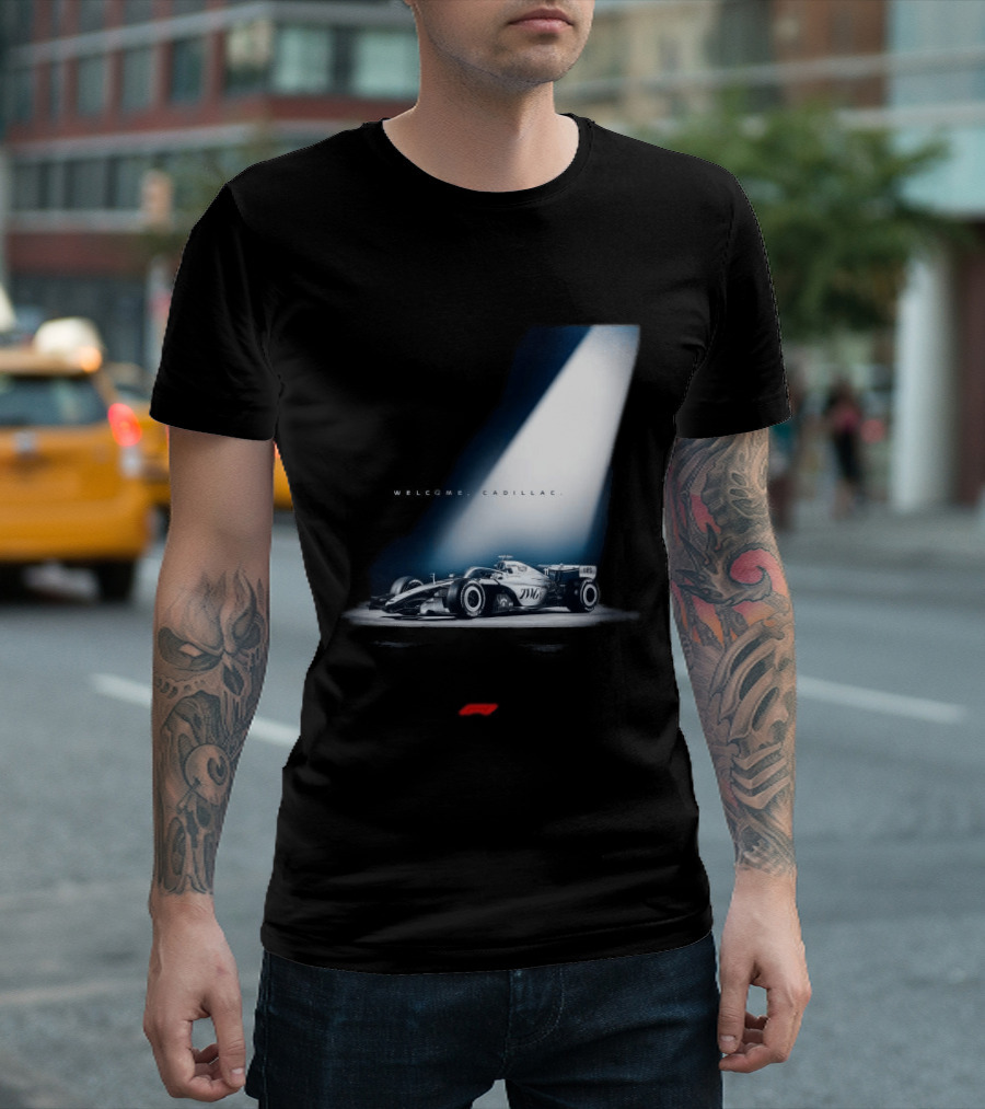Welcome Cadillac F1 Team Formula 1 Racing Car Spotlight T-Shirt