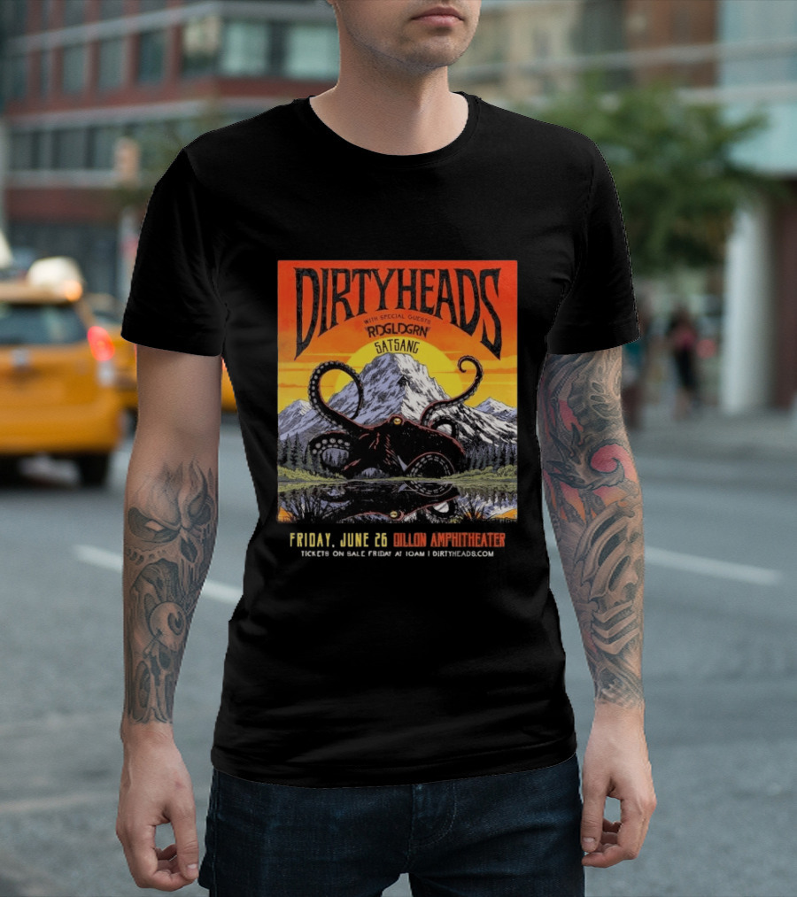Dirty Heads Live June 26 2026 Dillon Amphitheater Colorado Featuring RDGLDGRN Satsang T-Shirt