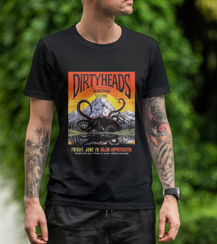Dirty Heads Live June 26 2026 Dillon Amphitheater Colorado Featuring RDGLDGRN Satsang T-Shirt