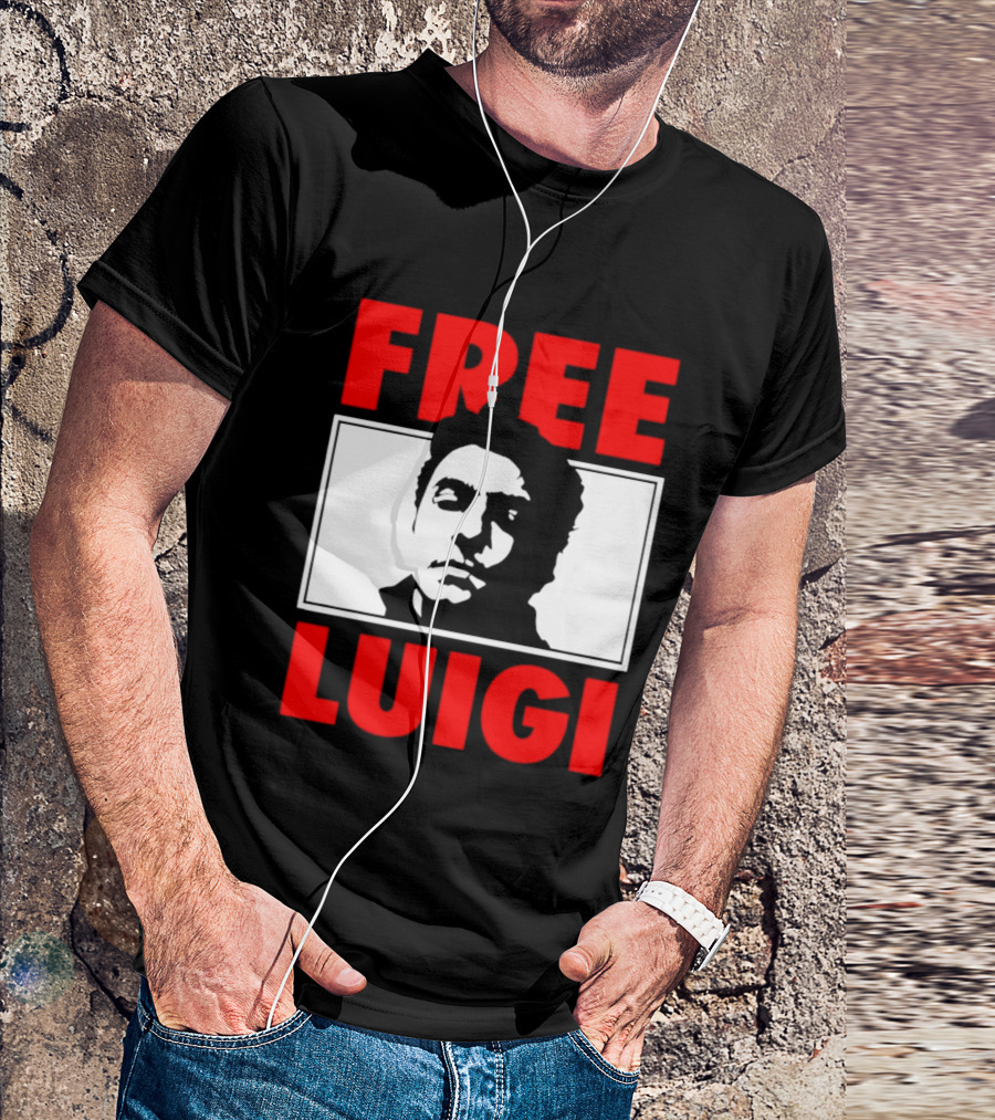 Free Luigi Mangione Shot Face Red T-Shirt