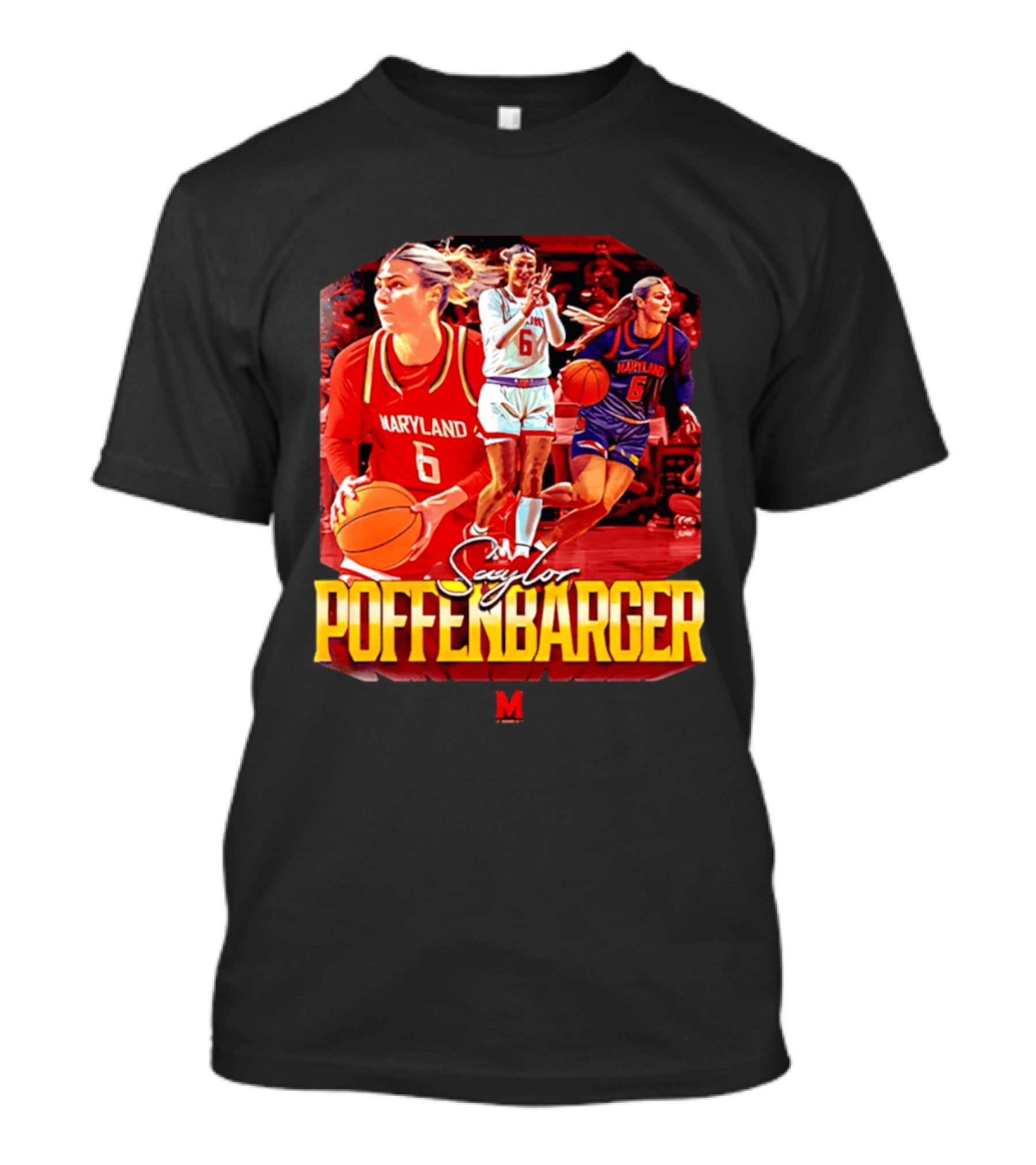 Saylor Poffenbarger Maryland Basketball Player 6 Collage T-Shirt