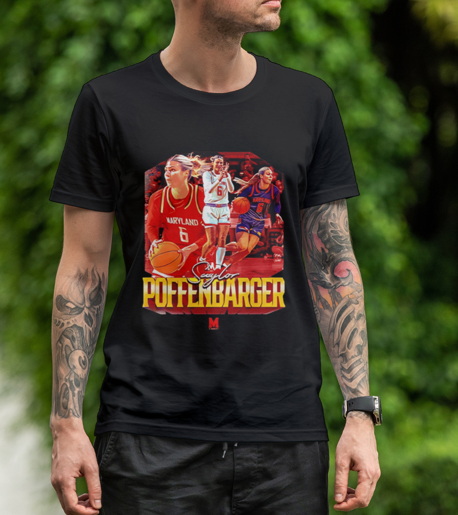 Saylor Poffenbarger Maryland Basketball Player 6 Collage T-Shirt