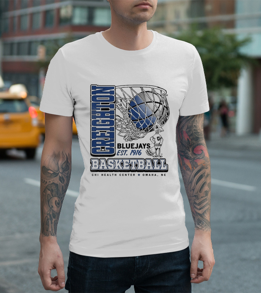 Creighton Bluejays Basketball Est. 1916 CHI Health Center Omaha NE T-Shirt