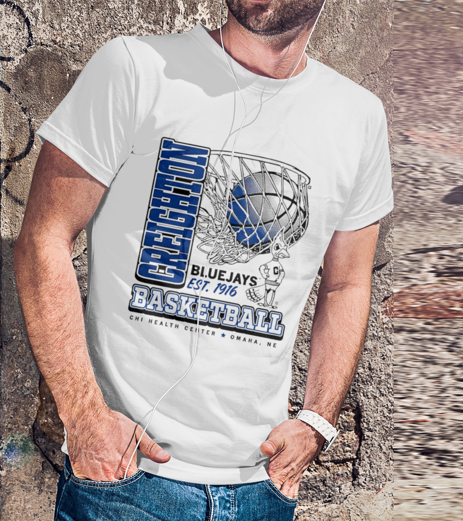 Creighton Bluejays Basketball Est 1916 CHI Health Center Omaha Nebraska T-Shirt